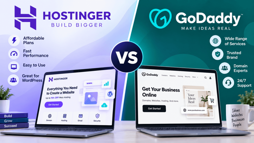 Hostinger vs GoDaddy hosting comparison 2026